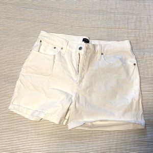 J crew white cuffed shorts